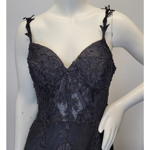 NWT Black Formal Gown Prom Dress Wedding Party Bridesmaid MOTB - Picture 4 of 15